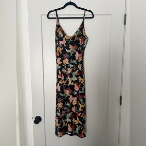 Inspired Hearts Black Floral Midi Dress